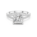Princess Cut Diamond Split Shank Engagement Ring