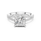 Princess Cut Diamond Split Shank Engagement Ring