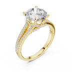 2.91 CT Round Brilliant Diamond Twisted Split Shank Engagement Ring