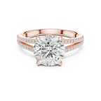 2.91 CT Round Brilliant Diamond Twisted Split Shank Engagement Ring