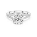 2.91 CT Round Brilliant Diamond Twisted Split Shank Engagement Ring