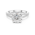 2.91 CT Round Brilliant Diamond Twisted Split Shank Engagement Ring