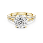 2.91 CT Round Brilliant Diamond Twisted Split Shank Engagement Ring