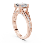 2.29 CT Asscher Cut Diamond Engagement Ring with Pavé Band
