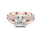2.29 CT Asscher Cut Diamond Engagement Ring with Pavé Band