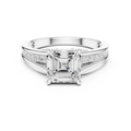 2.29 CT Asscher Cut Diamond Engagement Ring with Pavé Band