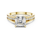 2.29 CT Asscher Cut Diamond Engagement Ring with Pavé Band