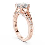 2.29 CT Cushion Cut Diamond Engagement Ring with Pavé Band