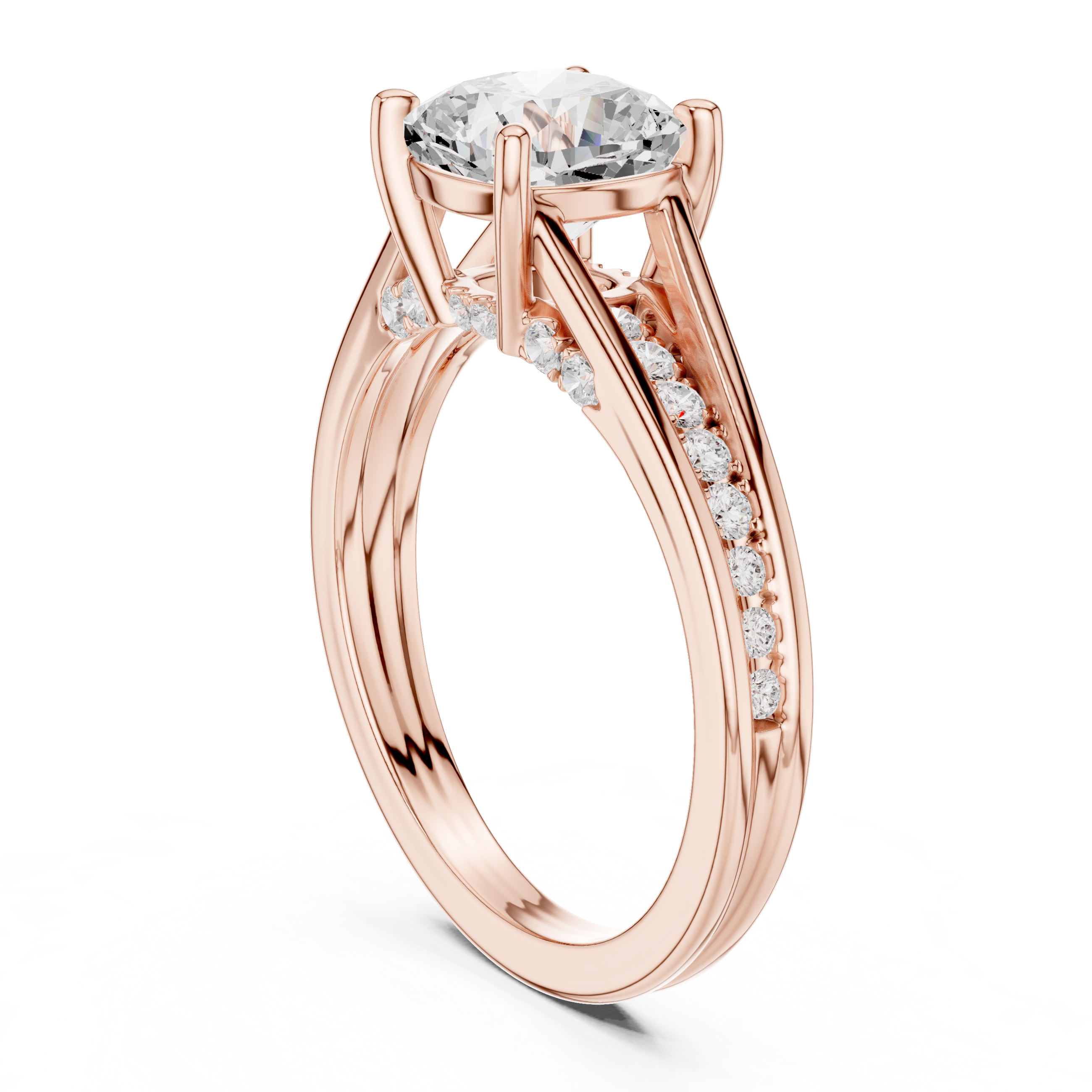2.29 CT Cushion Cut Diamond Engagement Ring with Pavé Band