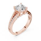 2.29 CT Cushion Cut Diamond Engagement Ring with Pavé Band