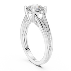 2.29 CT Cushion Cut Diamond Engagement Ring with Pavé Band