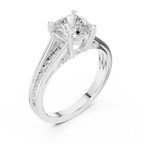 2.29 CT Cushion Cut Diamond Engagement Ring with Pavé Band