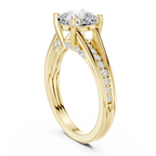 2.29 CT Cushion Cut Diamond Engagement Ring with Pavé Band