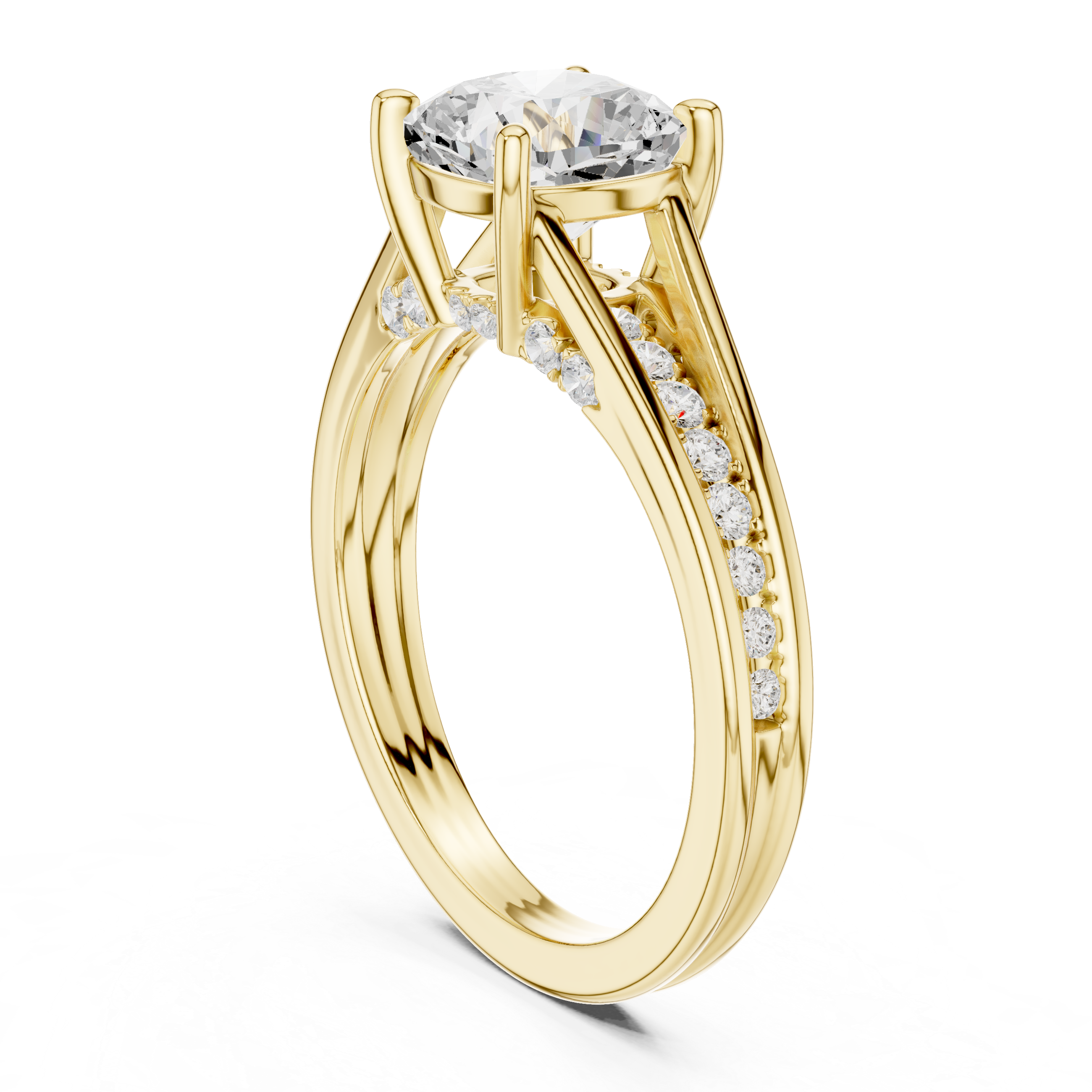 2.29 CT Cushion Cut Diamond Engagement Ring with Pavé Band