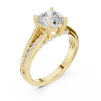 2.29 CT Cushion Cut Diamond Engagement Ring with Pavé Band