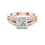 2.29 CT Cushion Cut Diamond Engagement Ring with Pavé Band
