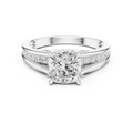 2.29 CT Cushion Cut Diamond Engagement Ring with Pavé Band