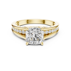 2.29 CT Cushion Cut Diamond Engagement Ring with Pavé Band