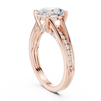2.29 CT Oval Cut Diamond Engagement Ring with Pavé Band