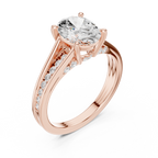2.29 CT Oval Cut Diamond Engagement Ring with Pavé Band