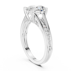 2.29 CT Oval Cut Diamond Engagement Ring with Pavé Band