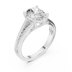 2.29 CT Oval Cut Diamond Engagement Ring with Pavé Band