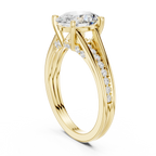 2.29 CT Oval Cut Diamond Engagement Ring with Pavé Band