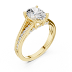 2.29 CT Oval Cut Diamond Engagement Ring with Pavé Band