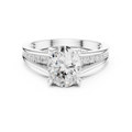 2.29 CT Oval Cut Diamond Engagement Ring with Pavé Band
