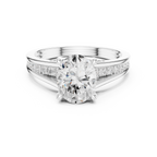 2.29 CT Oval Cut Diamond Engagement Ring with Pavé Band