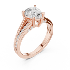2.29 CT Pear Cut Diamond Engagement Ring with Pavé Band