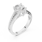 2.29 CT Pear Cut Diamond Engagement Ring with Pavé Band