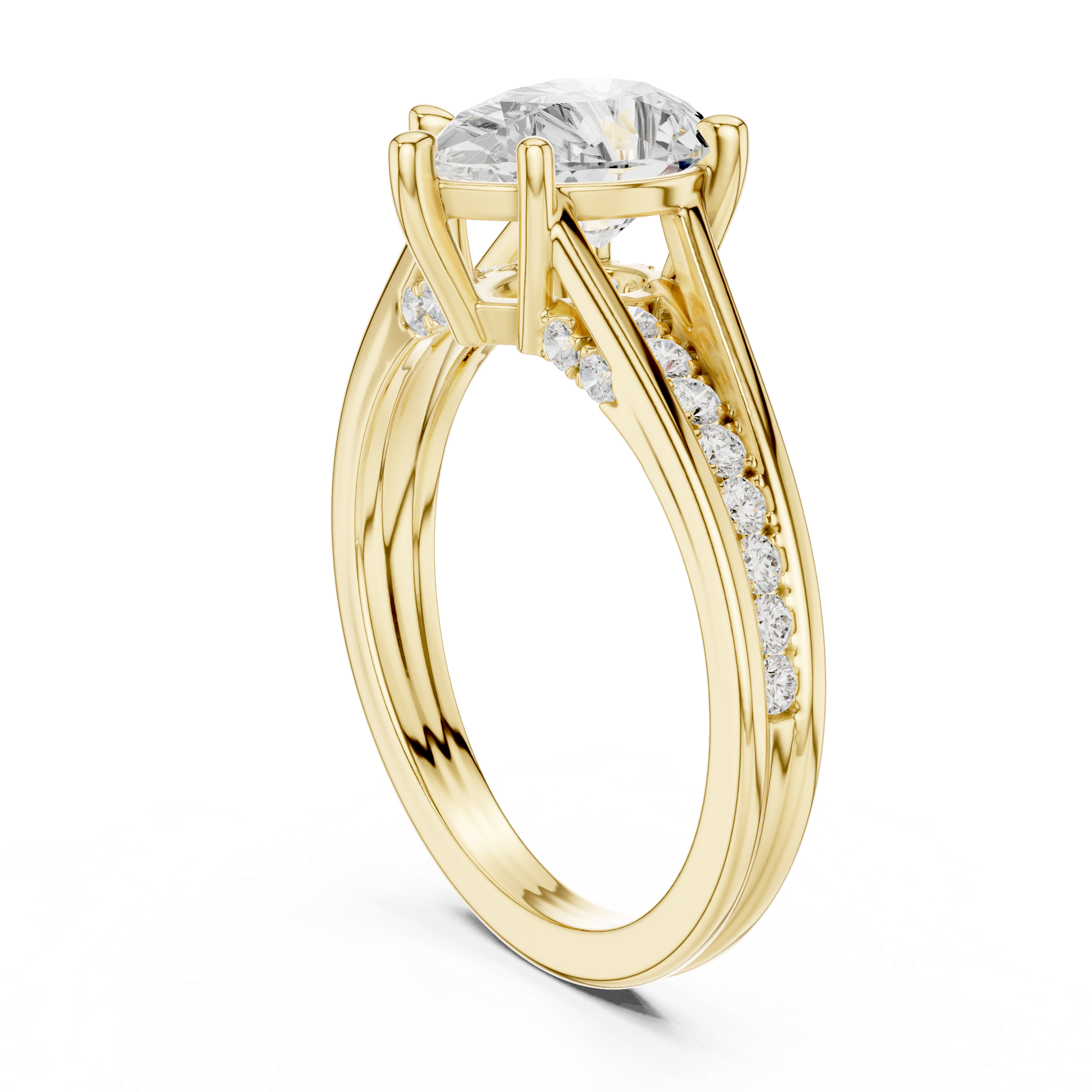 2.29 CT Pear Cut Diamond Engagement Ring with Pavé Band