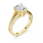 2.29 CT Pear Cut Diamond Engagement Ring with Pavé Band