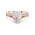 2.29 CT Pear Cut Diamond Engagement Ring with Pavé Band