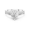 2.29 CT Pear Cut Diamond Engagement Ring with Pavé Band