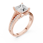2.30 CT Princess Cut Diamond Engagement Ring with Pavé Split Shank