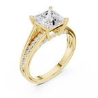 2.30 CT Princess Cut Diamond Engagement Ring with Pavé Split Shank