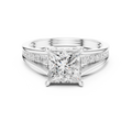 2.30 CT Princess Cut Diamond Engagement Ring with Pavé Split Shank