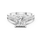 2.30 CT Princess Cut Diamond Engagement Ring with Pavé Split Shank