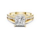 2.30 CT Princess Cut Diamond Engagement Ring with Pavé Split Shank