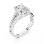 1.80 CT Radiant Cut Diamond Engagement Ring with Pavé Split Shank