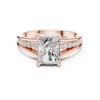 1.80 CT Radiant Cut Diamond Engagement Ring with Pavé Split Shank