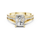 1.80 CT Radiant Cut Diamond Engagement Ring with Pavé Split Shank