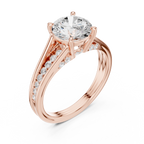 1.79 CT Round Brilliant Diamond Engagement Ring with Pavé Split Shank