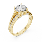 1.79 CT Round Brilliant Diamond Engagement Ring with Pavé Split Shank