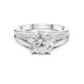 1.79 CT Round Brilliant Diamond Engagement Ring with Pavé Split Shank