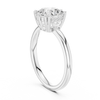 Asscher Cut Solitaire Engagement Ring with Hidden Diamond Halo