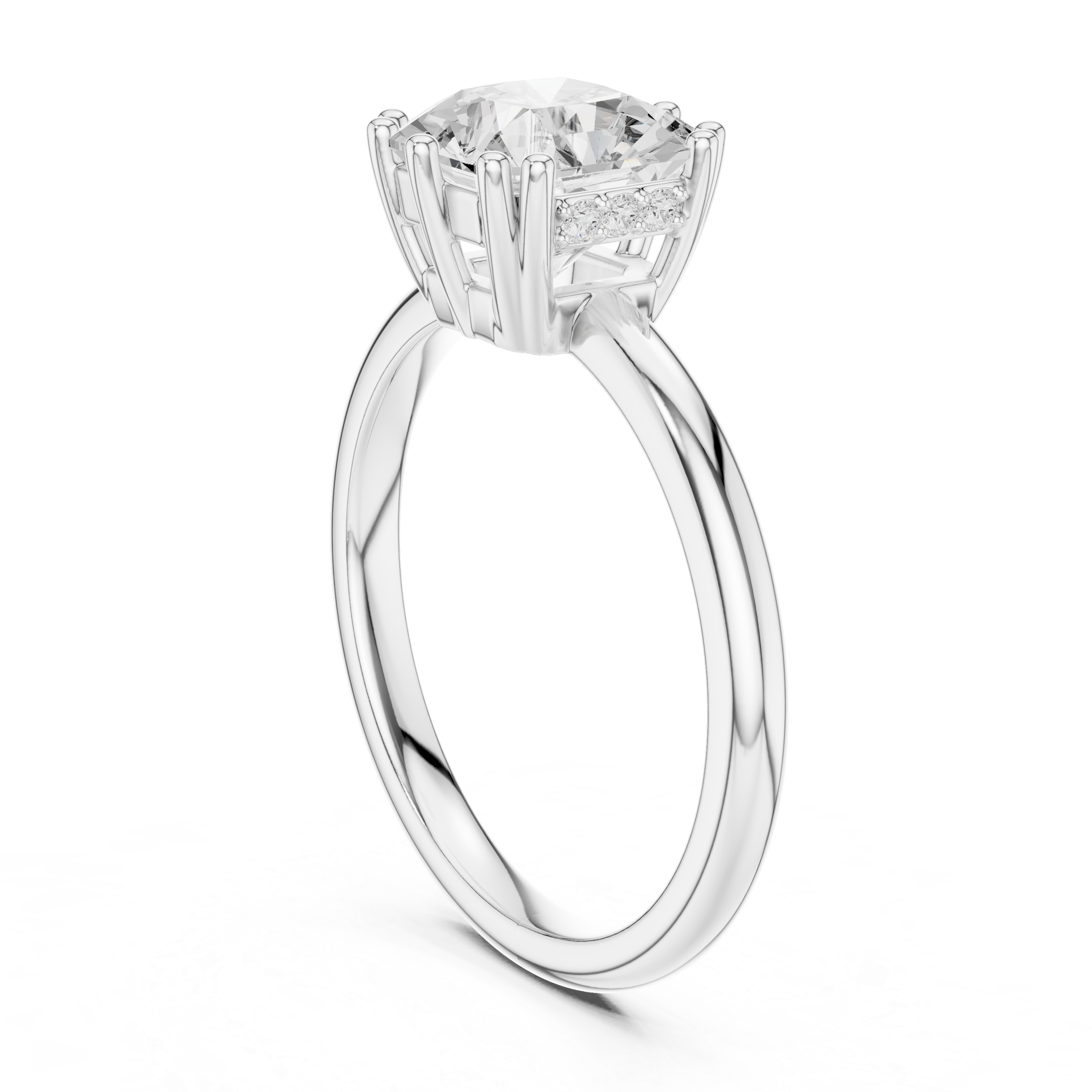 2.04 CT Asscher Cut Diamond Solitaire Engagement Ring with Hidden Halo