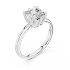 2.04 CT Asscher Cut Diamond Solitaire Engagement Ring with Hidden Halo